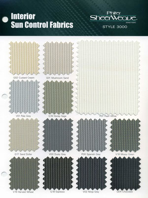 Phifer Sheerweave Phifer SheerWeave Style 3000 Sample Card in Style 3000